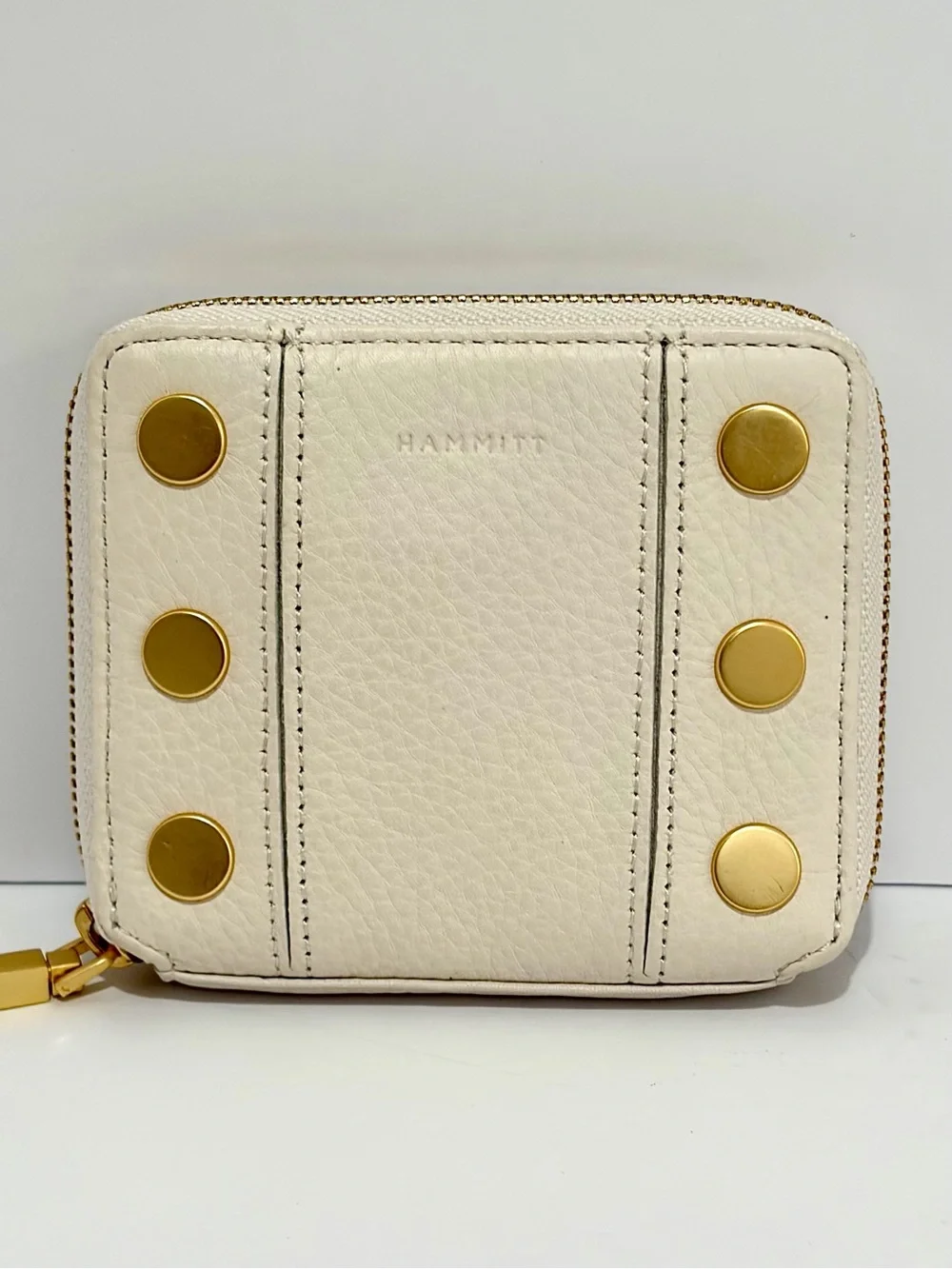 Hammitt 5 North Compact Wallet In Calla Lily With Brushed Gold Hardware Like New